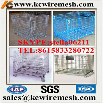 KANGCHEN Stackable and Foldable Welded Wire Mesh Container for storage