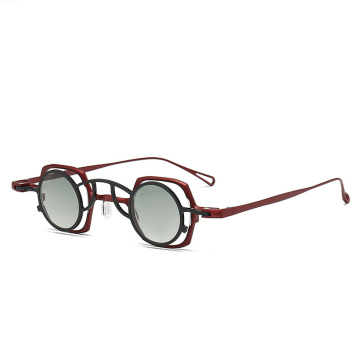 Kacamata Clip-On Terpolarisasi Bingkai Optik Titanium Geometris