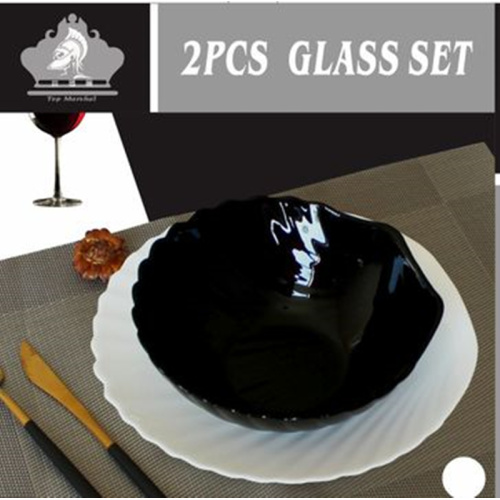 Black And White Glass Tableware Combination Plate