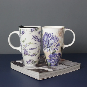 Ceramic Travel Mugs with Splash Proof Lid