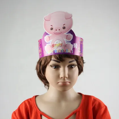 Children Birthday Party: Animal Paper Hats & Kids Triangle Solid Party Hats