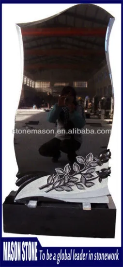 grave tombstone black granite monument