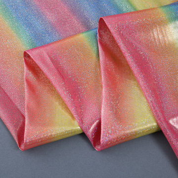 Tessuto di ologramma scintillante arcobaleno iridescente