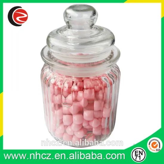 Pink Round Stationery Push Pin in Glass Bottle