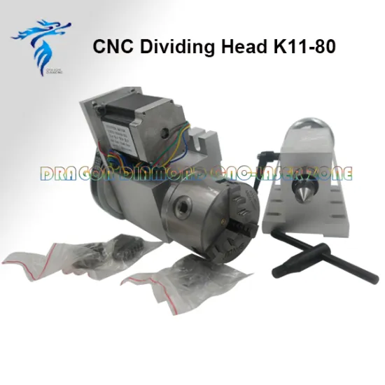 CNC Dividing Head, Rotary K11-80 Three Claw Chuck (4axis rotary axis for the cnc router cnc engraving machine)