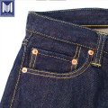 12 ~ 17oz logo personalizado hombres jeans de mezclilla selvedge