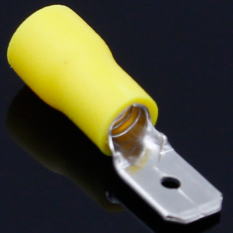 6.3mm Yellow 25 Female 25 Male Spade Insulated Electrical Crimp Terminal Connectors