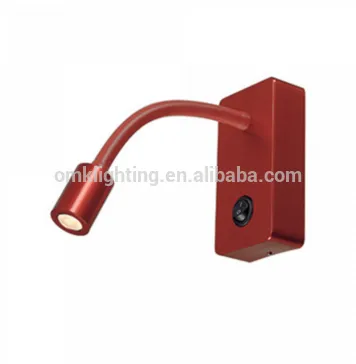 warm white Barcelona red goose neck bedding wall light