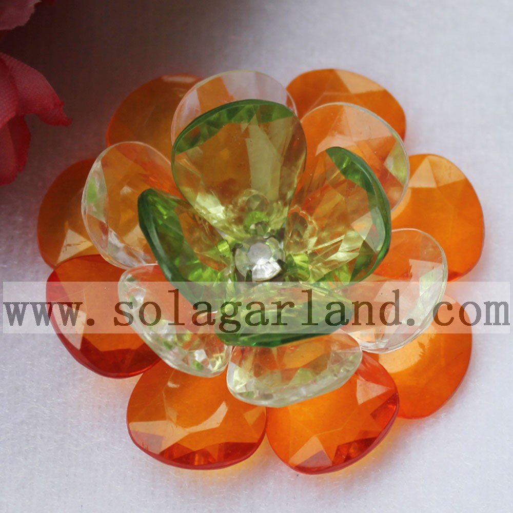 Acrylic Crystal Teardrop Bead Flower