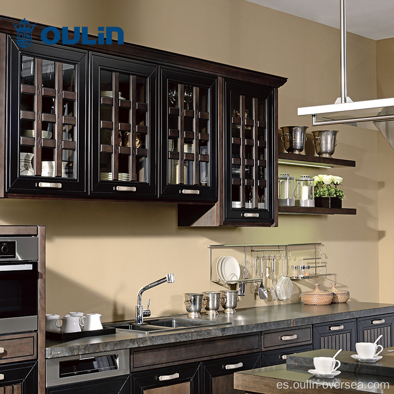 Diseños de gabinetes de muebles de cocina de EE. UU. Conjunto de cocina modular