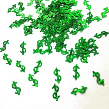 Glittery Green Dollar Sign Prop Money