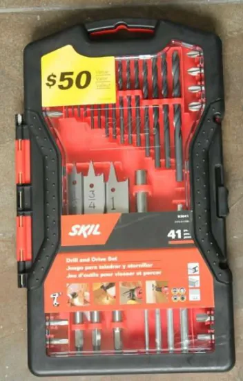 41PCS Drills & Bits Set(TWIST DRILL BITS/WOOD SPADE BIT/MASONRY DRILL BIT)