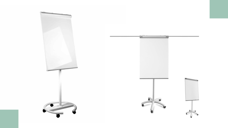 Portable Round Base Mobile Magnetic Flipchart Whiteboard