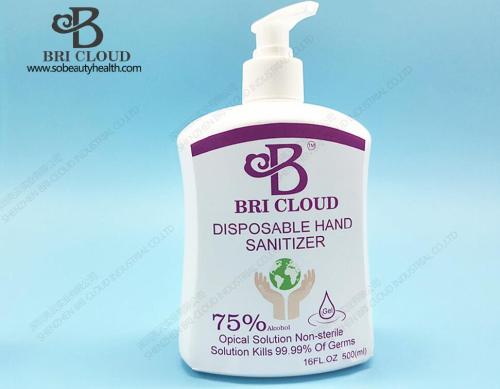 Disposable quick dry hand disinfection gel 75% alcohol