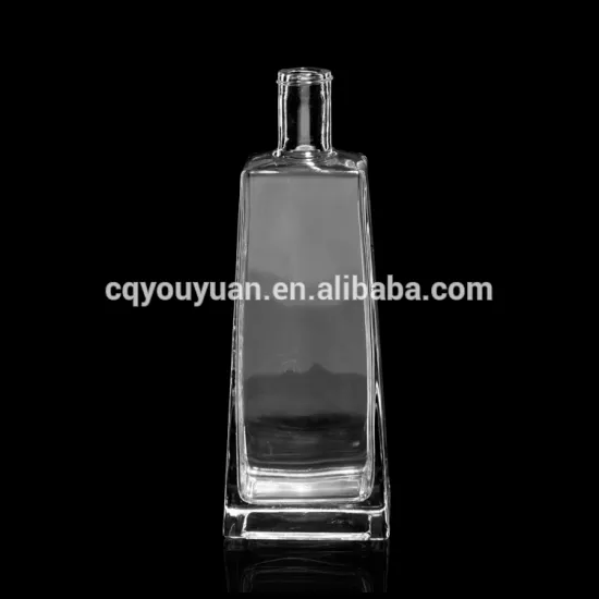 Embossed 750ml transparent vodka glass bottle with screw caps