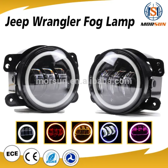 Car fog light Off road accessory led fog light 4" 30W Jeep fog light with angle eyes white red bule yellow for