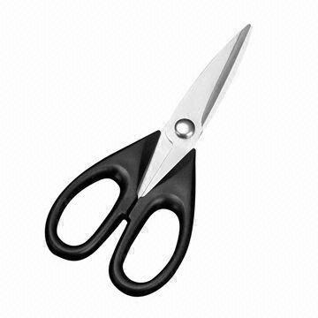 Kitchen Scissors, Made of Stainless Steel, with Plastic Handle