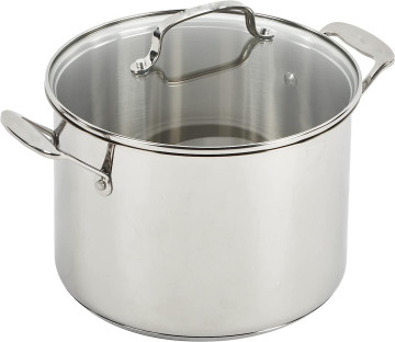 Set di pentole da pentole da 11 pc in acciaio inossidabile di alta qualità con coperchio in vetro