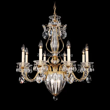 Antique Gold Crystal Chandelier Royal Pendant Lamp