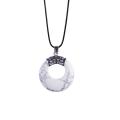 Circle Donut Healing Crystals Necklace Natural gemstone Chakra Amulet Lucky Coin Protection Quartz Reiki Pendant Men Women