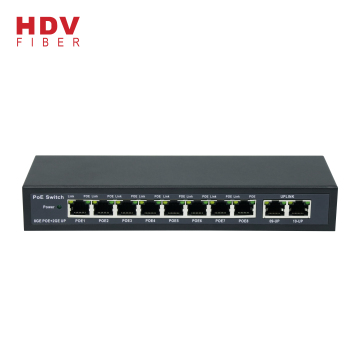 10 Port Gigabit Ethernet PoE Switch with 8 POE Ports and 150W Power Supply