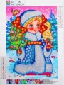 クリスマスガールハンドメイドクロスステッチダイヤモンド絵画