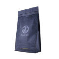 Bolsa de café preto de baixo bloco biodegradável