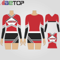 Roupas de torcida vermelhas personalizadas uniformes de torcida