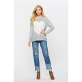 Women's Crewneck Cute Heart Knitted Sweaters