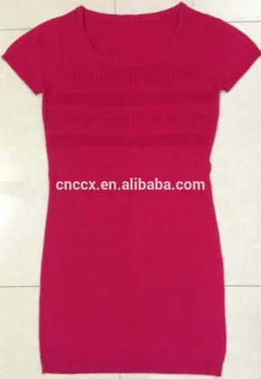 15JW111 woman short sleeves knitting sweater dress