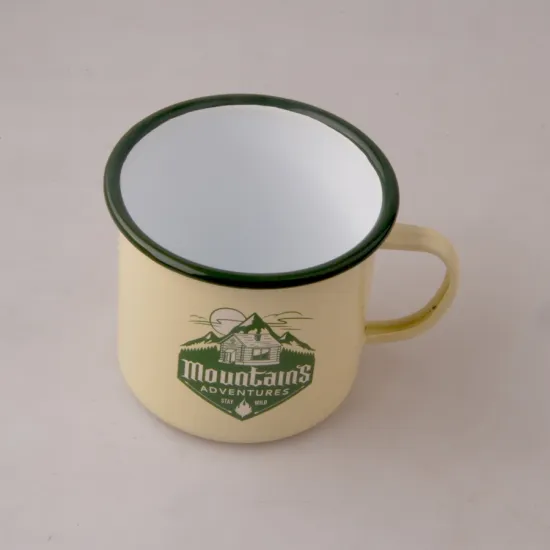 Enamel Cup Promotional Coffee Mug with Handle