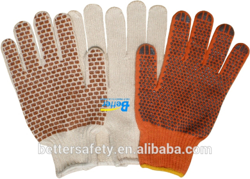 Free Samples White T/C Lined PVC Dots Construction Gloves cheap gloves
