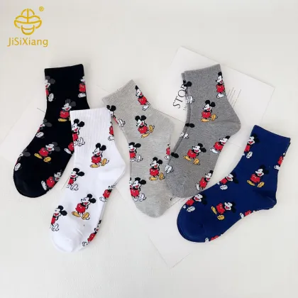 Korean cartoon Mickey Mouse mid socks trendy socks