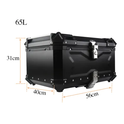 TERFU 65L Universal Motorcycle Aluminum Alloy Rear Trunk Luggage Case - Waterproof Tail Box