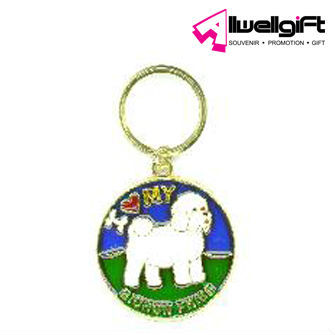 Zinc Alloy Die Cast Bichon Metal Suncatcher Keychain