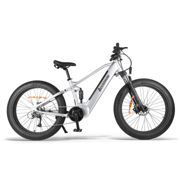 Accolmile 26 Inch 48V 1000W Full Suspension Mountain Electric Bike with Bafang Mid Drive Motor