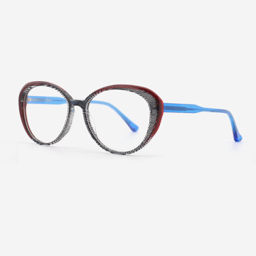 Round Laminated Acetate Women`s Optical Frames 23A3048