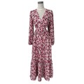 Dot Print Dobby GGT 100%poplyester Maxi Dress