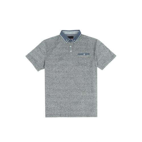 MEN'S KNIT FASHION RIB COLLAR POLO
