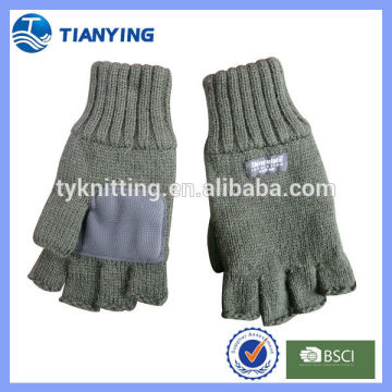 male acrylic half fingers knitted gloves