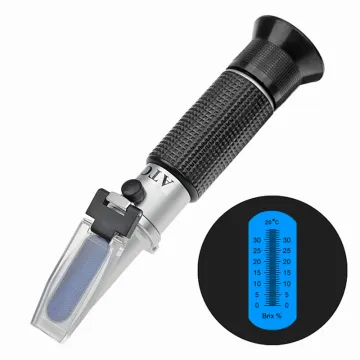 RHB-32 Brix Refractometer - Food Sugar Meter in Pure Aluminum Style