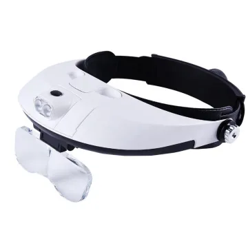 Wholesale LED Illuminated Helmet Magnifiers with Adjustable Head - Various Multiples