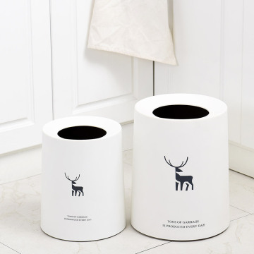 Reindeer Trash Can Without Paper Basket European Plastic Double Trash Can Living Room Office Storage Garbage Box Recycling Bin