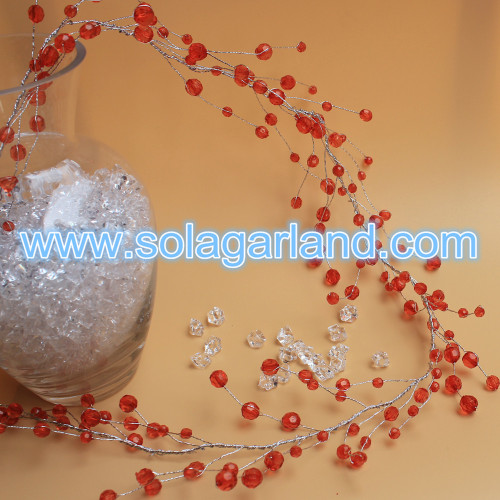 Branche de perles de guirlande de perles à facettes en cristal acrylique