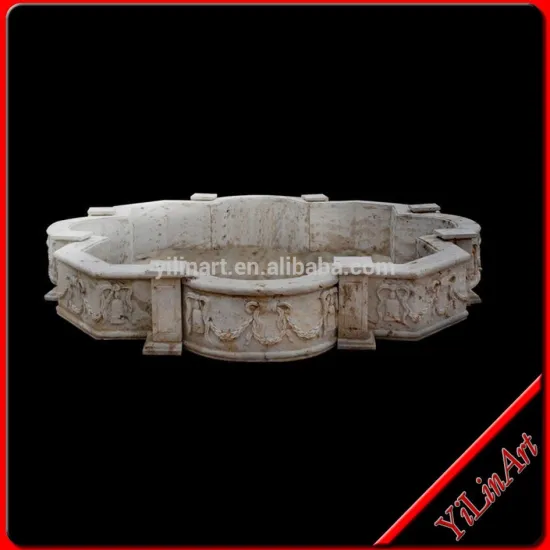 Natural stone swimming pool fountain