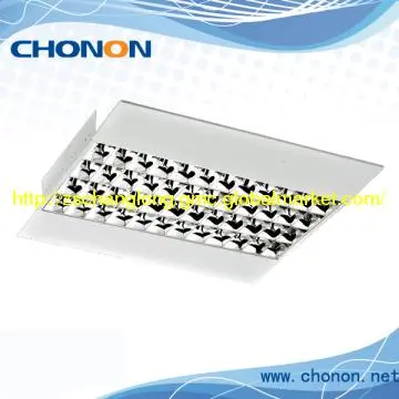 Recessed T5 commercial grille lighting fixture