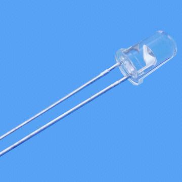 5mm round LED with hyper red 624nm, water clear, super bright, RoHS compliant, 30°