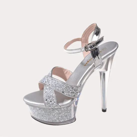 2024 Summer Women's Nightclub Sandals: Waterproof, Platform, Sequin, High Heel Party Shoes for Girls