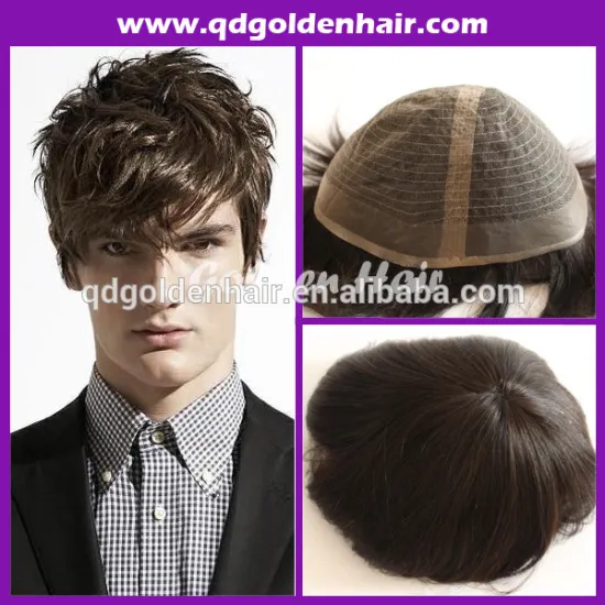 Golden Hair 6A High Quality Huaman Hair Toupee