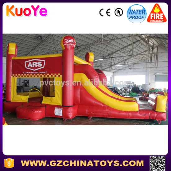 Customized commercial inflatable bouncy castle with slide and air pumps
